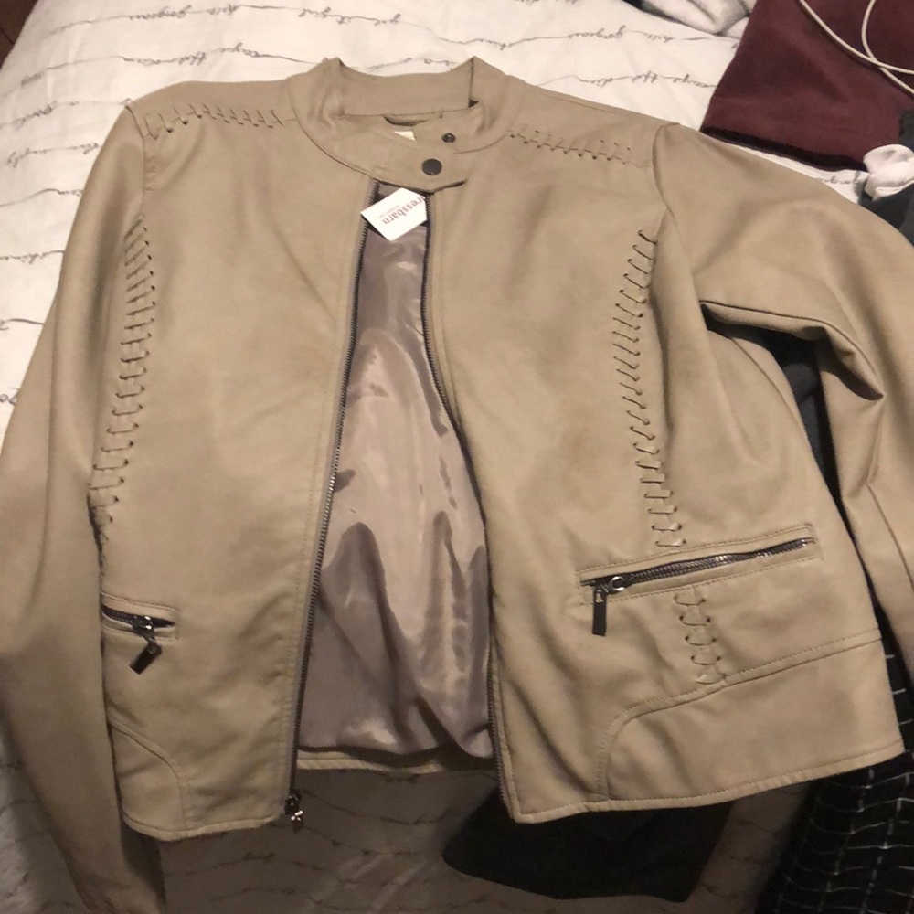 Leather material jacket